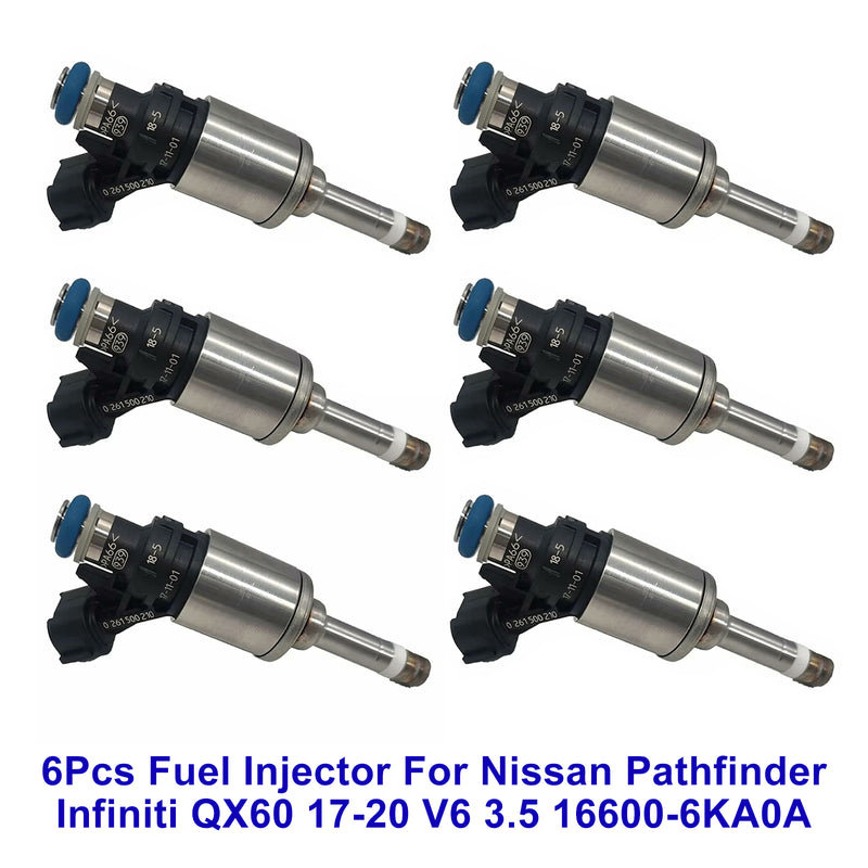 Nissan Pathfinder Infiniti QX60 2017-2020 V6 3.5 16600-6KA0A 6PCS Fuel Injector