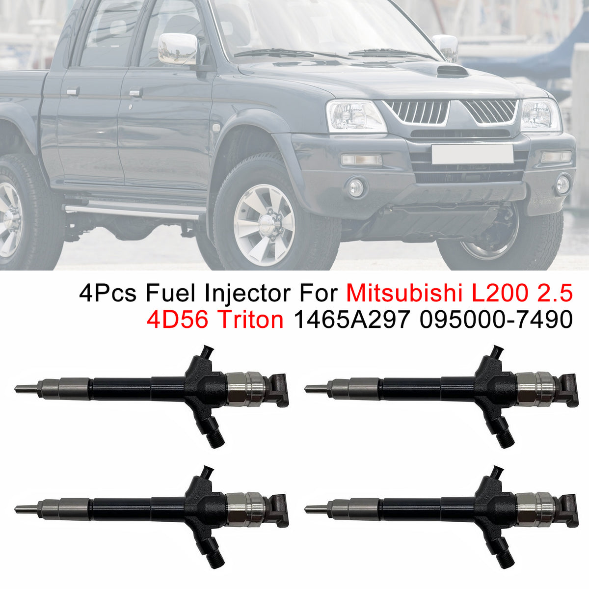 Mitsubishi L200 2.5 4D56 Triton 1465A297 095000-7490 4PCS Fuel Injector