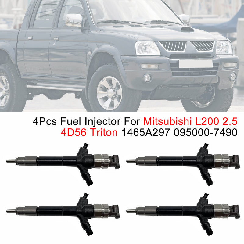 Mitsubishi L200 2.5 4D56 Triton 1465A297 095000-7490 4PCS Fuel Injector