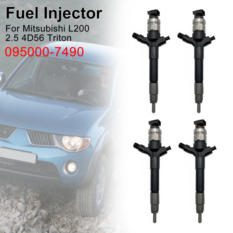 Mitsubishi L200 2.5 4D56 Triton 1465A297 095000-7490 4PCS Fuel Injector
