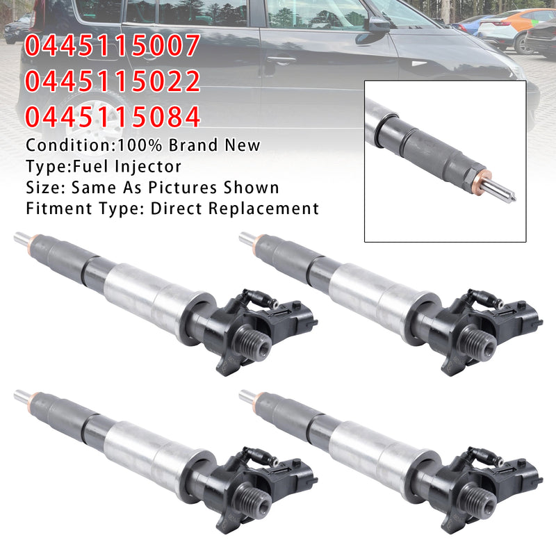 Renault Trafic Laguna Opel Vivaro 2.0 CDTI 0445115007 4PCS Fuel Injector