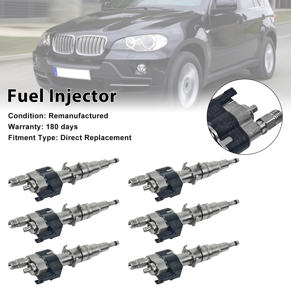 BMW N54 N63 335 535 550 750 X5 X6 6PCS Fuel Injector 13537585261-12