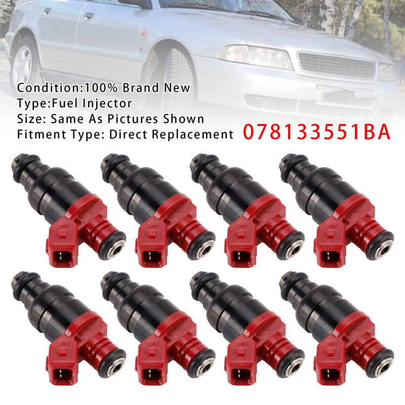 Volkswagen Passat 2.8L Audi Skoda Superb 078133551BA 8PCS Fuel Injector