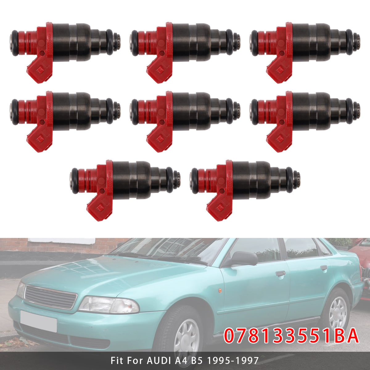 Volkswagen Passat 2.8L Audi Skoda Superb 078133551BA 8PCS Fuel Injector