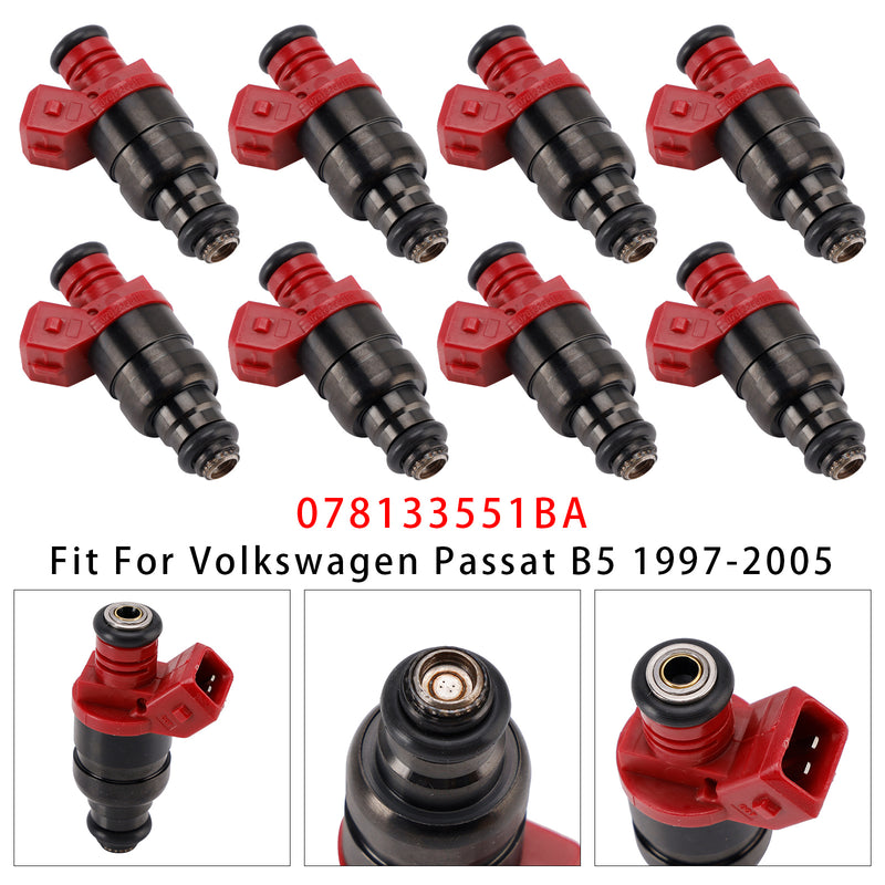 Volkswagen Passat 2.8L Audi Skoda Superb 078133551BA 8PCS Fuel Injector