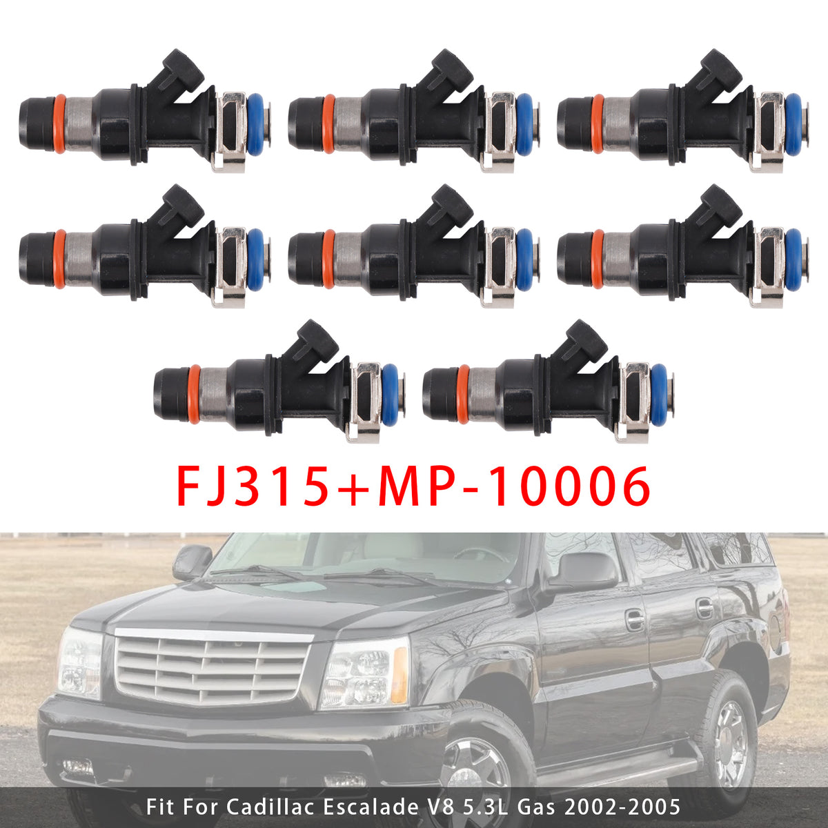 Chevrolet GMC Buick Cadillac Hummer H2 Isuzu NPR FJ315 8PCS Fuel Injector