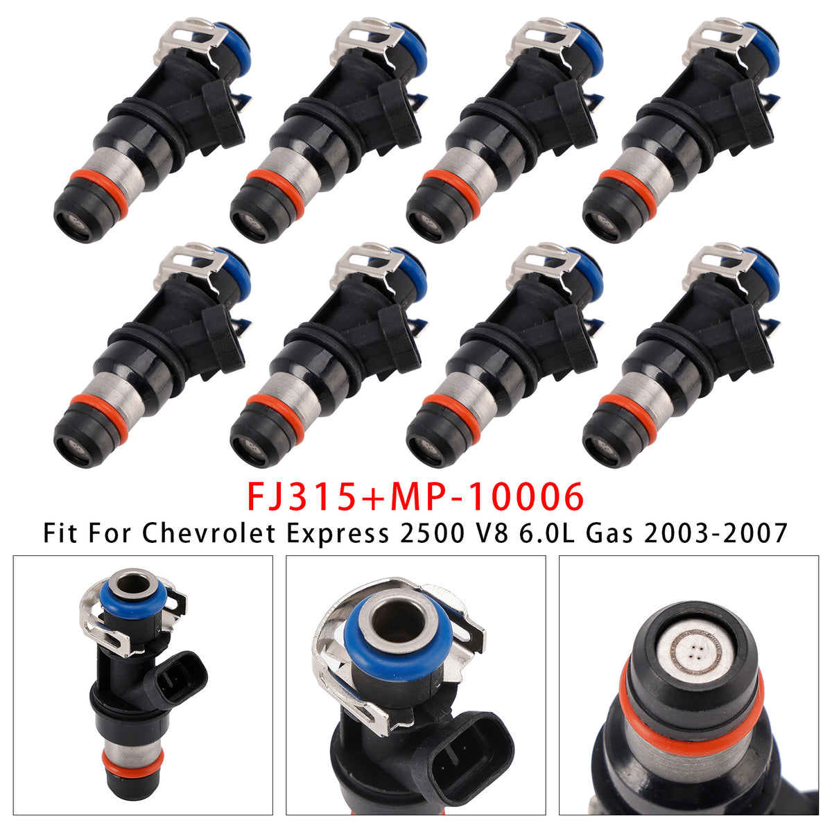 Chevrolet GMC Buick Cadillac Hummer H2 Isuzu NPR FJ315 8PCS Fuel Injector