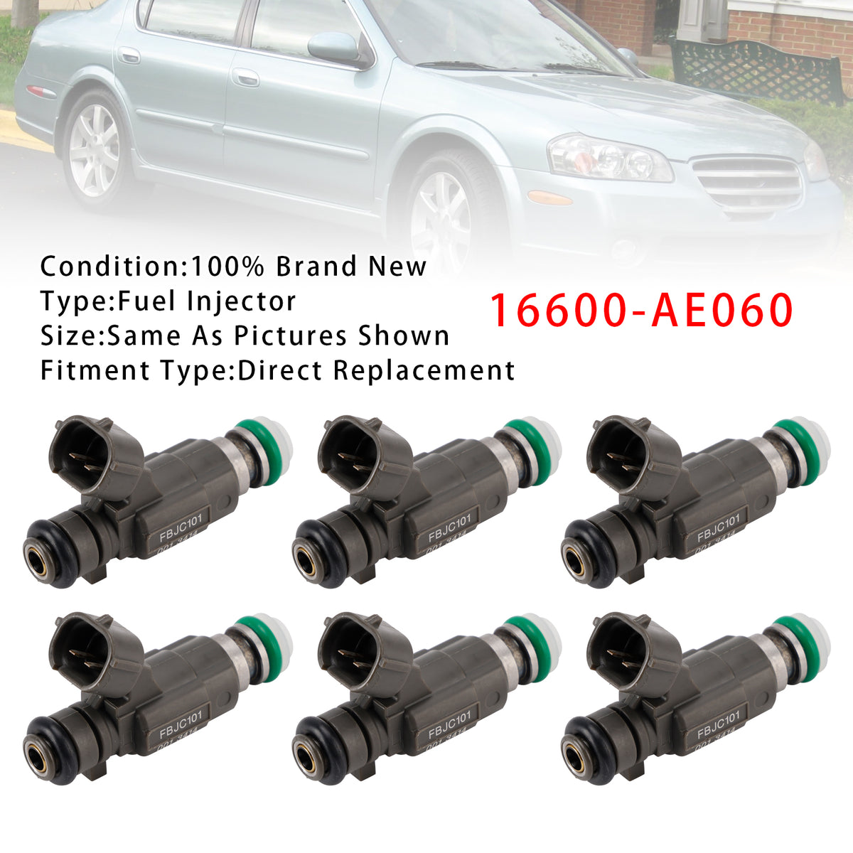 Nissan Altima 3.5L VQ35DE VK45DE 2002-2005 16600-AE060 6PCS Fuel Injector