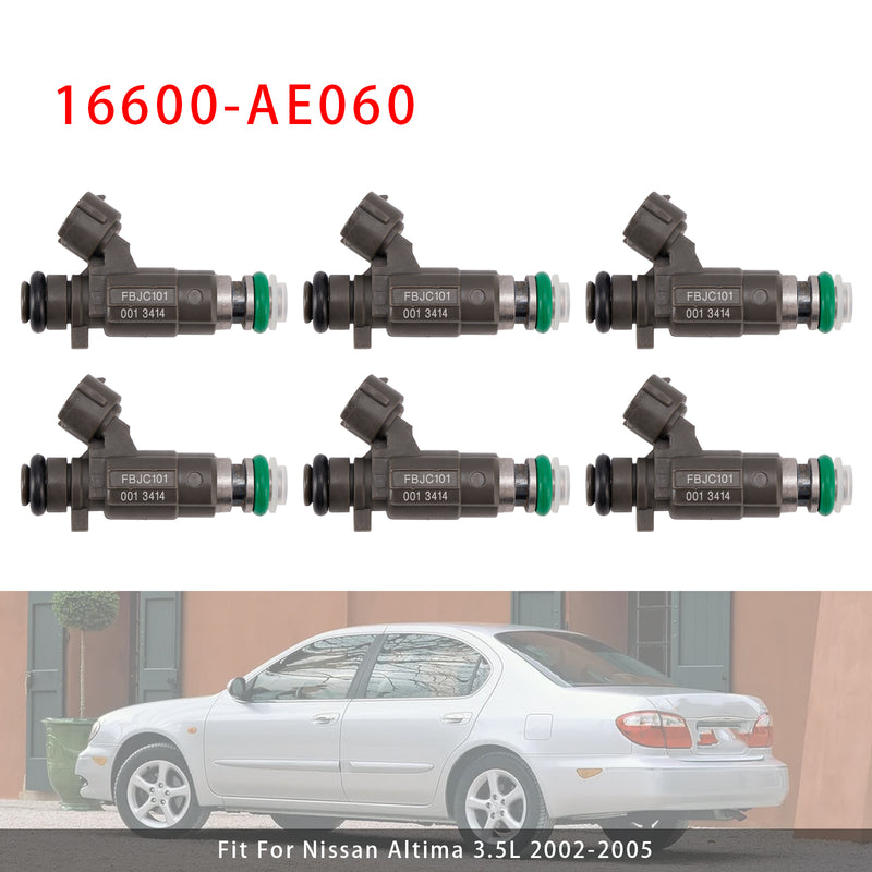 Nissan Altima 3.5L VQ35DE VK45DE 2002-2005 16600-AE060 6PCS Fuel Injector