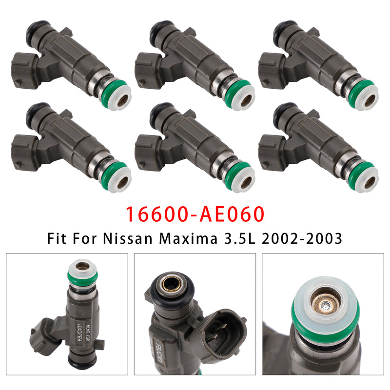 Nissan Altima 3.5L VQ35DE VK45DE 2002-2005 16600-AE060 6PCS Fuel Injector