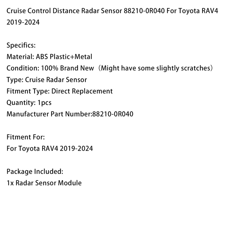 Toyota RAV4 2019-2024 Cruise Control Distance Radar Sensor 88210-0R040