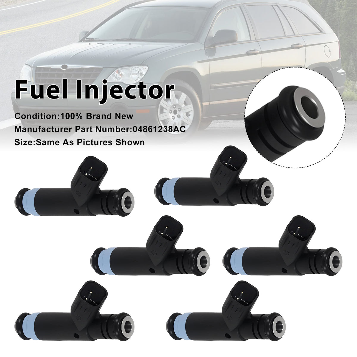 Chrysler 2005-2008 For Dodge 3.8L V6 04861238AC 6PCS Fuel Injector