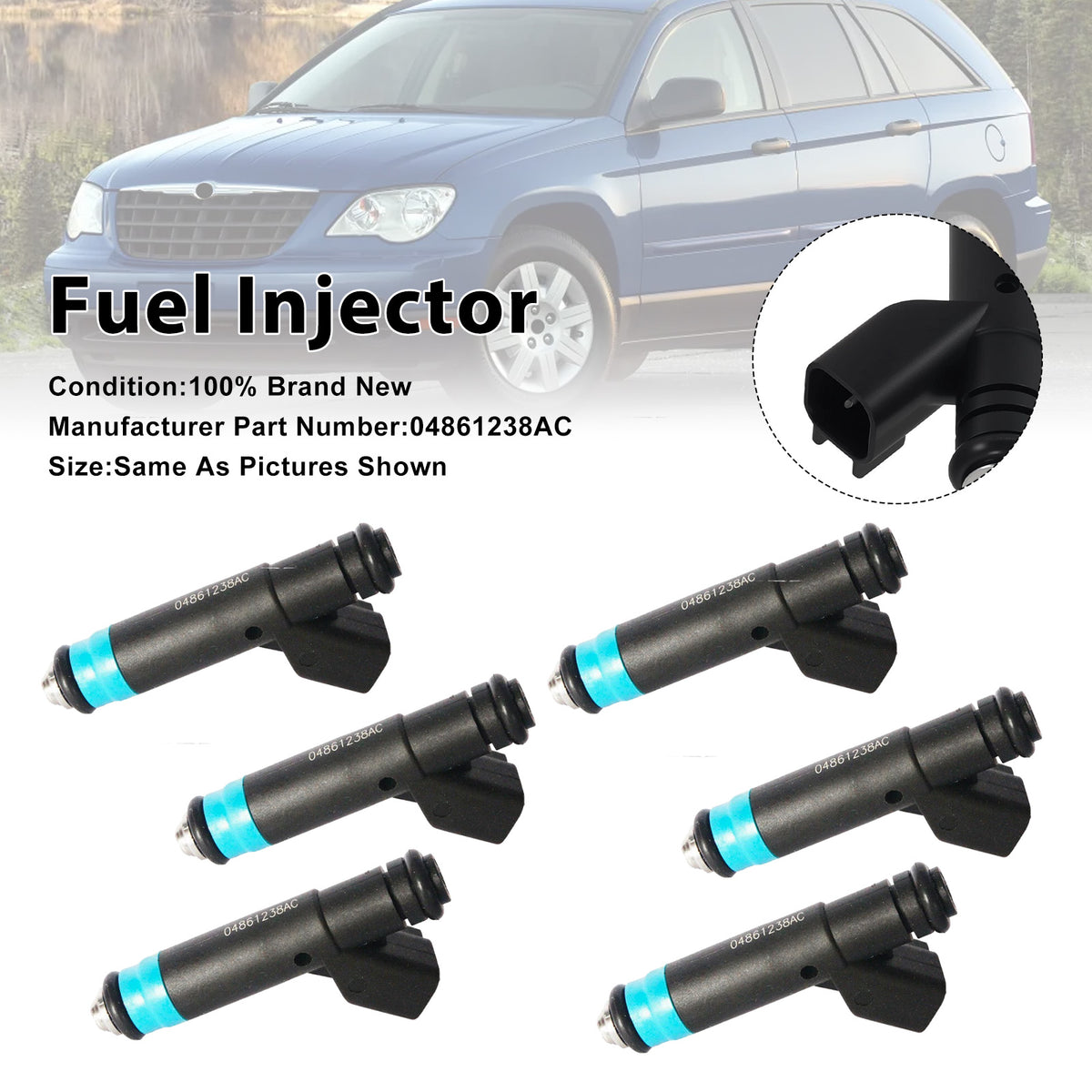 Chrysler 2005-2008 For Dodge 3.8L V6 04861238AC 6PCS Fuel Injector