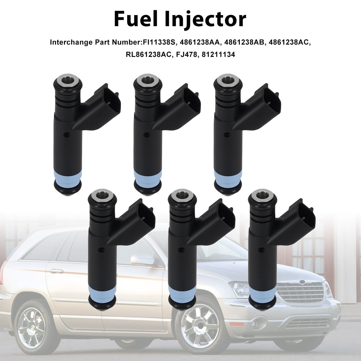 Chrysler 2005-2008 For Dodge 3.8L V6 04861238AC 6PCS Fuel Injector