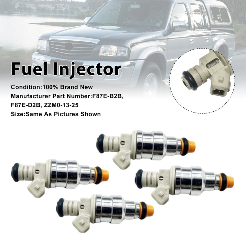 Ford Ranger For Mazda B2500 F87E-D2A 4PCS Fuel Injector