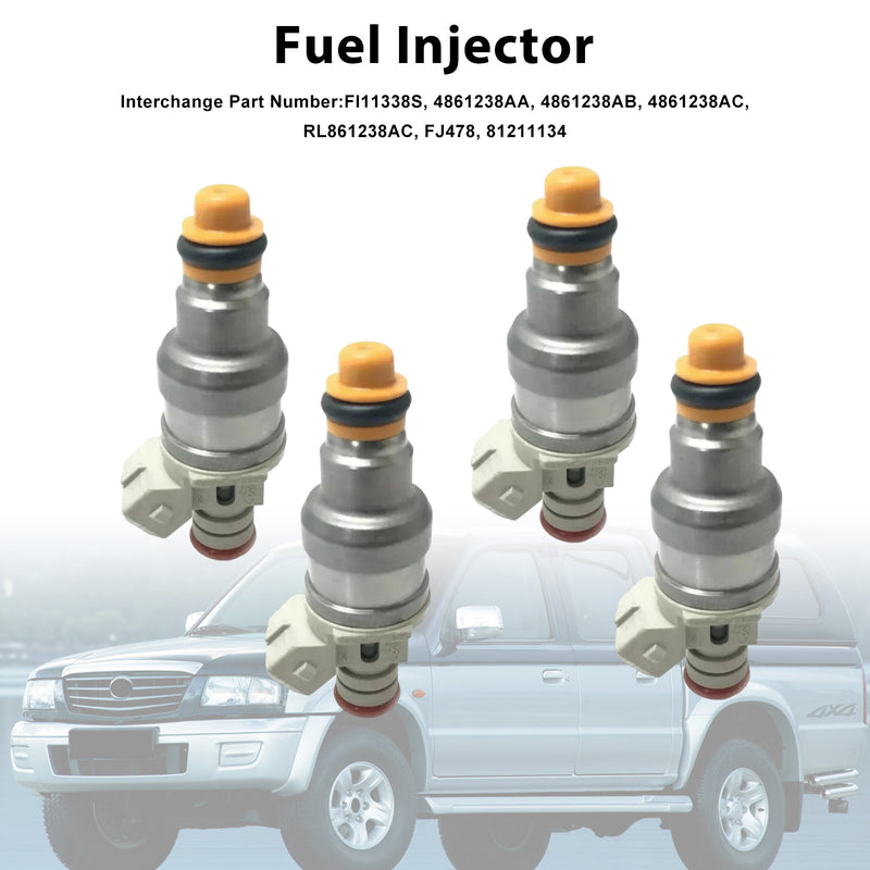 Ford Ranger For Mazda B2500 F87E-D2A 4PCS Fuel Injector