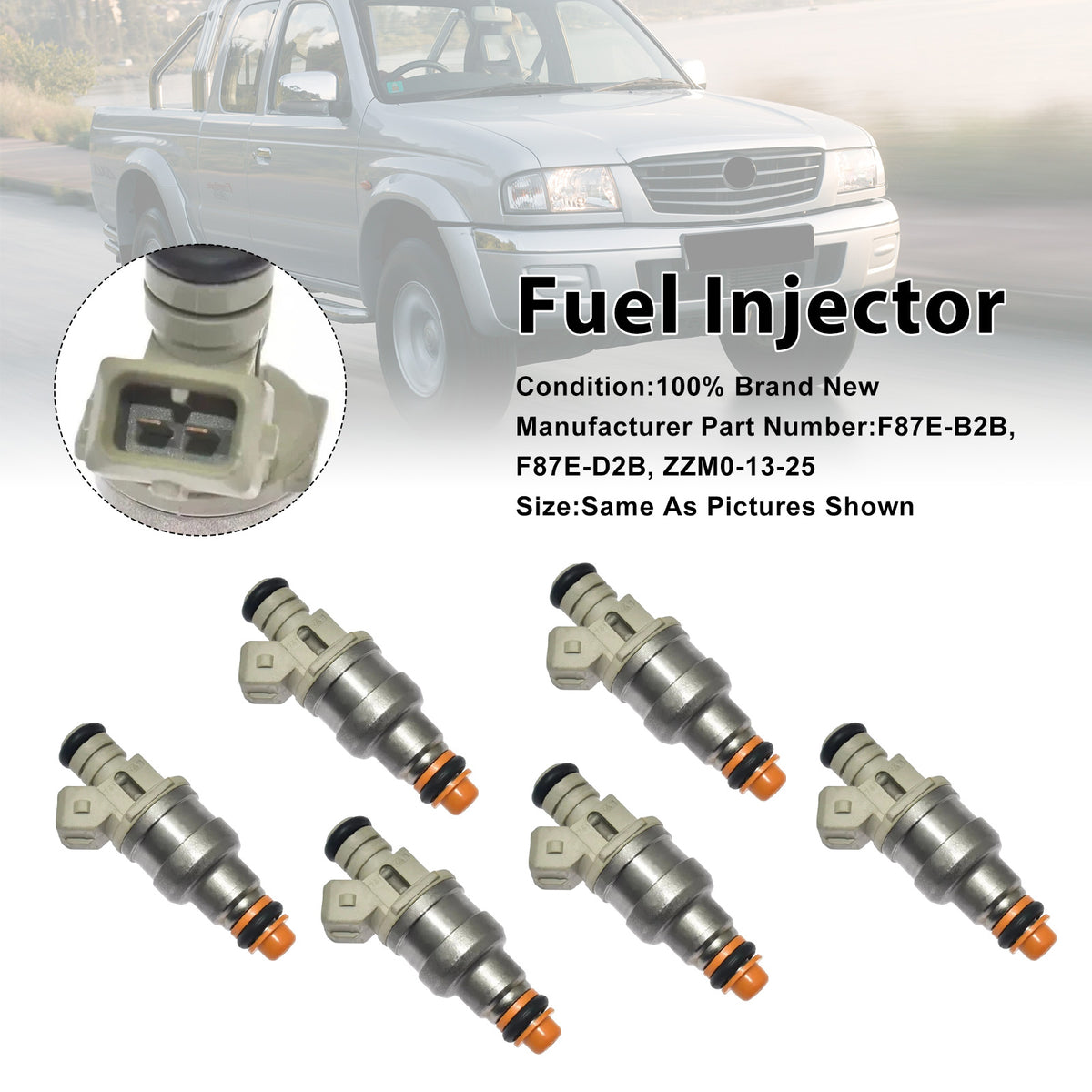 Ford Ranger For Mazda B3000 Sable 3.0L V6 F87E-D2A 6PCS Fuel Injector