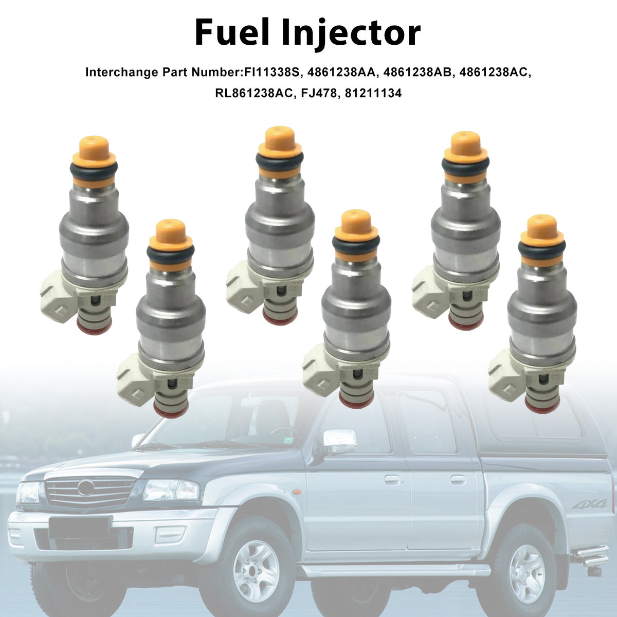 Ford Ranger For Mazda B3000 Sable 3.0L V6 F87E-D2A 6PCS Fuel Injector