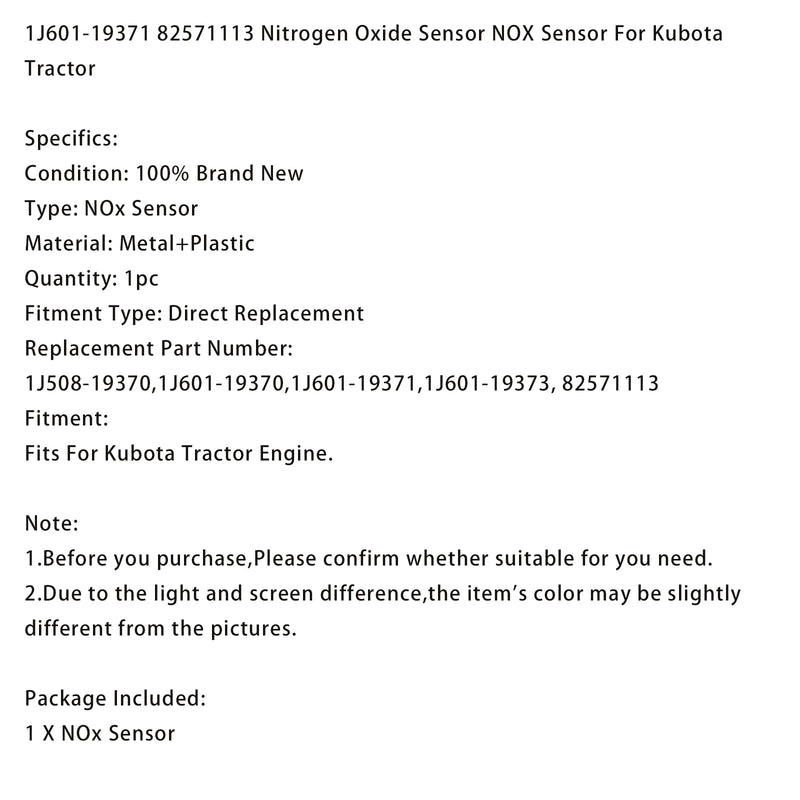 1J601-19371 82571113 Nitrogen Oxide Sensor NOX Sensor For Kubota Tractor