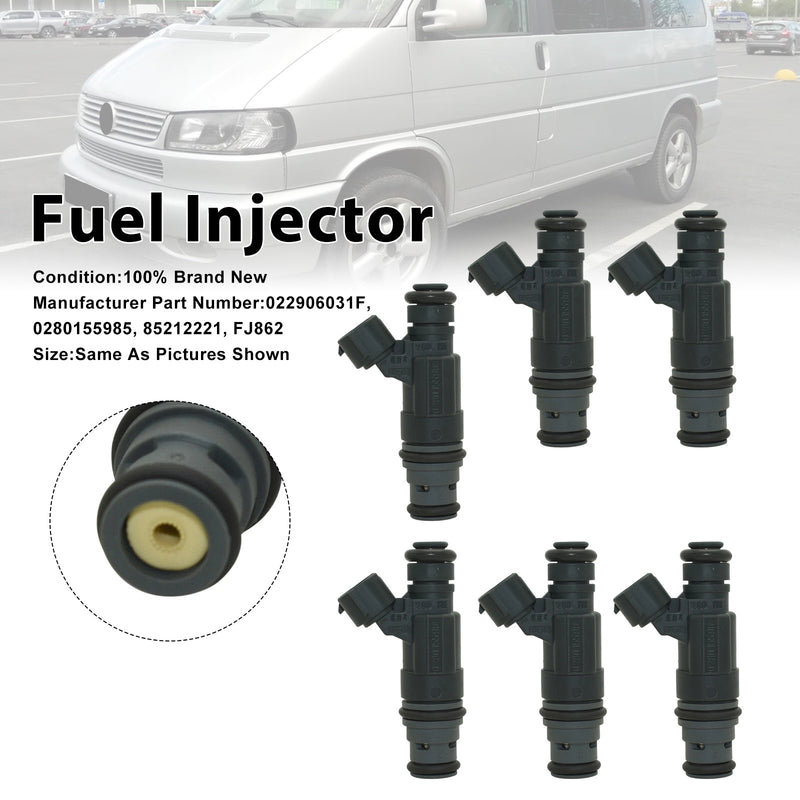 Volkswagen Jetta 2002-2004 EuroVan 2001-2003 0280155985 6PCS Fuel Injector