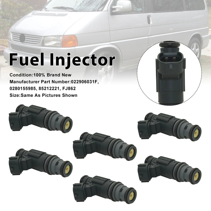 Volkswagen Jetta 2002-2004 EuroVan 2001-2003 0280155985 6PCS Fuel Injector