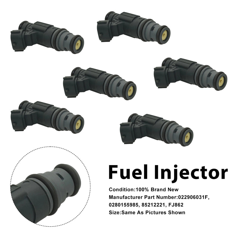 Volkswagen Jetta 2002-2004 EuroVan 2001-2003 0280155985 6PCS Fuel Injector
