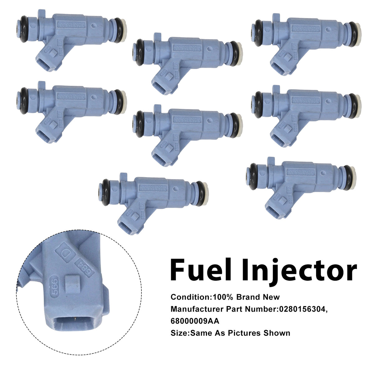 Mercedes-Benz E55 S55 CL55 2003-2006 0280156304 8PCS Fuel Injector