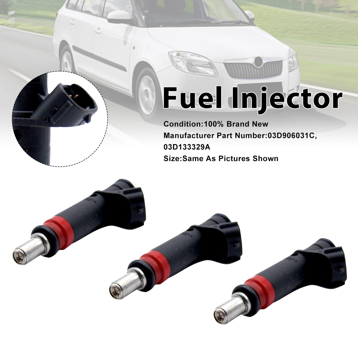 VW Polo 2001-2008 For Skoda Fabia 2001-2007 03D906031C 3Pcs Fuel Injector