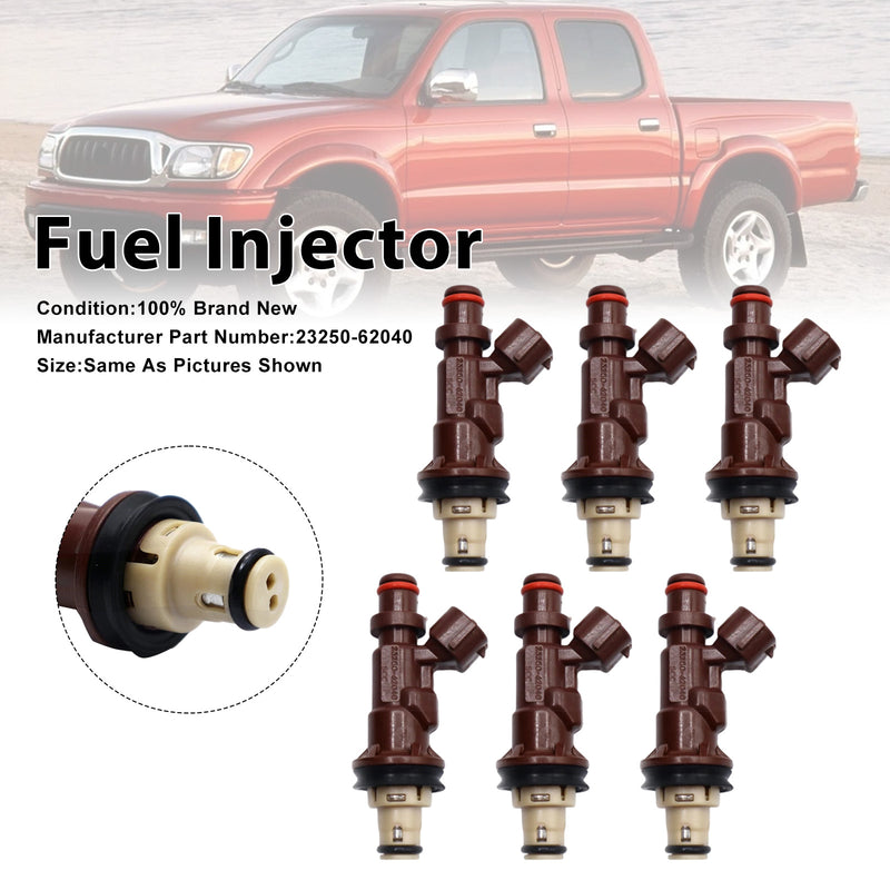 Toyota Tundra 1998-2004 Tacoma 1998-2004 23250-62040 6PCS Fuel Injector