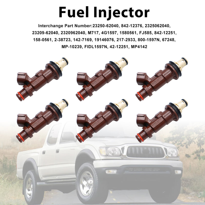 Toyota Tundra 1998-2004 Tacoma 1998-2004 23250-62040 6PCS Fuel Injector