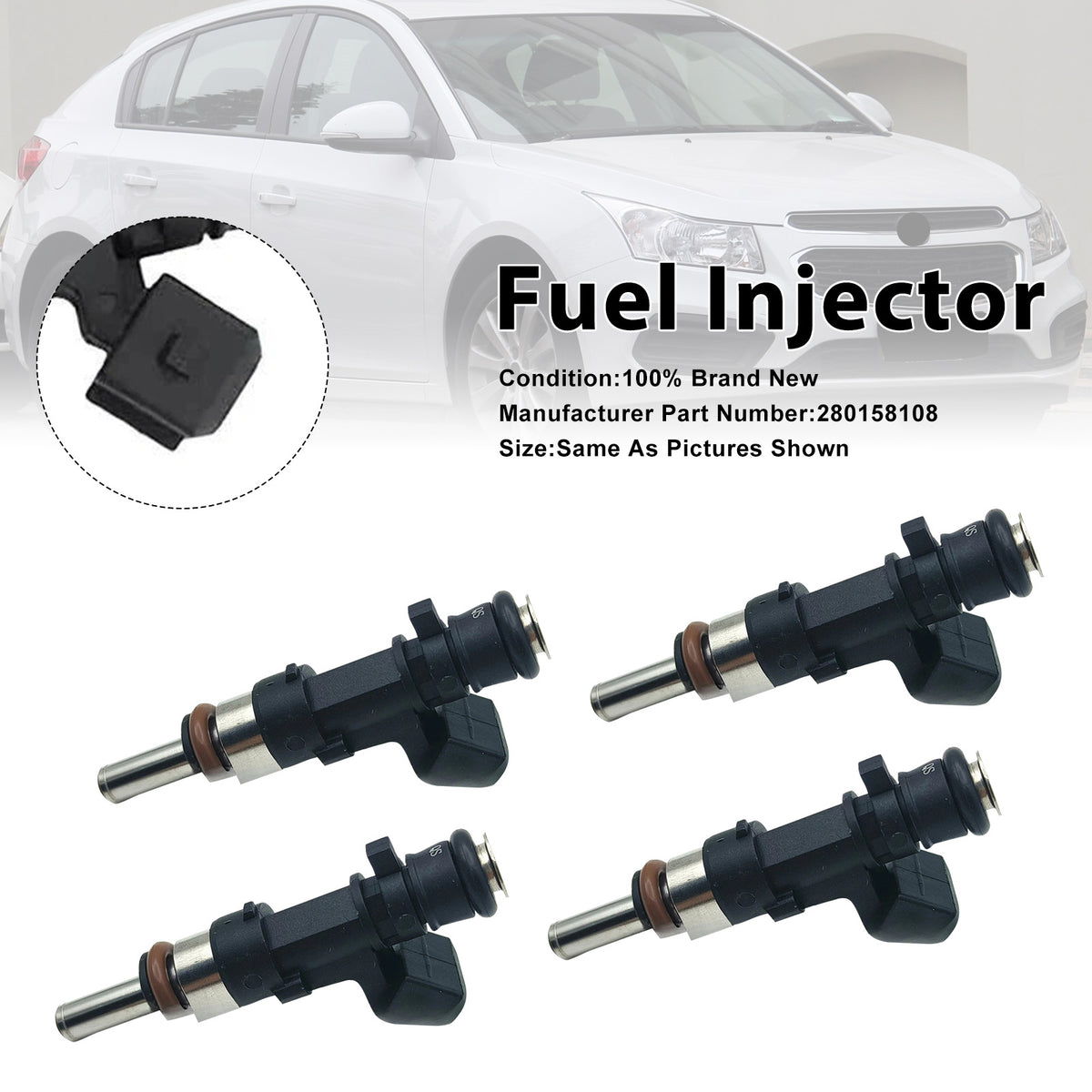 Holden Cruze JH 1.6L A16LET 2013-2016 0280158108 4PCS Fuel Injector