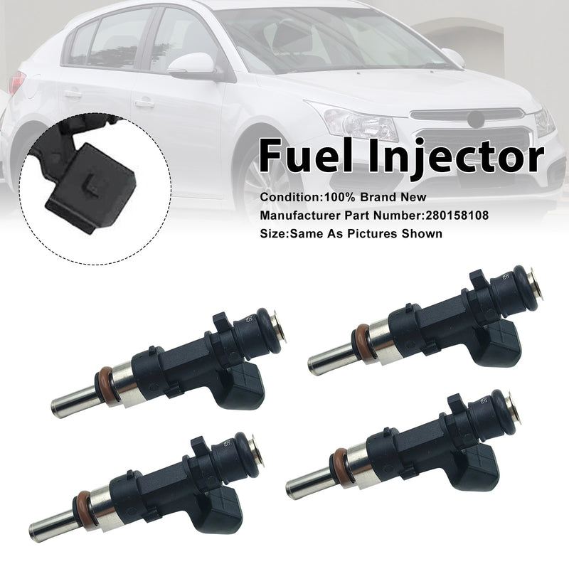 Holden Cruze JH 1.6L A16LET 2013-2016 0280158108 4PCS Fuel Injector