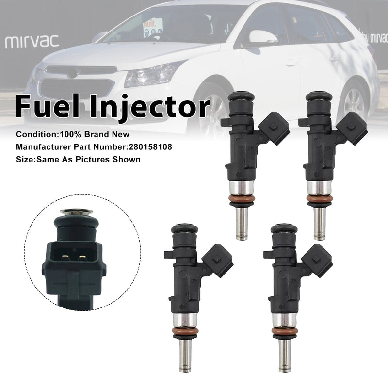 Holden Cruze JH 1.6L A16LET 2013-2016 0280158108 4PCS Fuel Injector