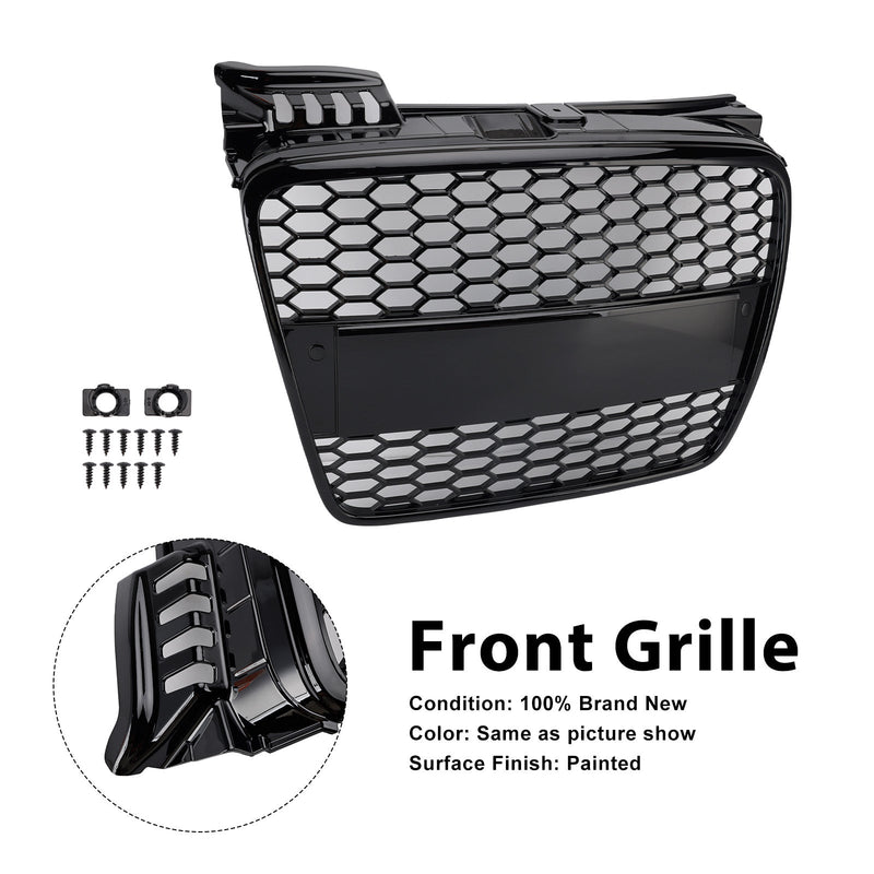 RS4 Style Front Honeycomb Mesh Grille Grill Fit Audi A4 B7 S-Line 2005-2008