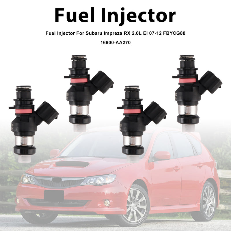 Subaru Impreza RX 2.0L EI 2007-2012 FBYCG80 16600-AA270 4PCS Fuel Injector