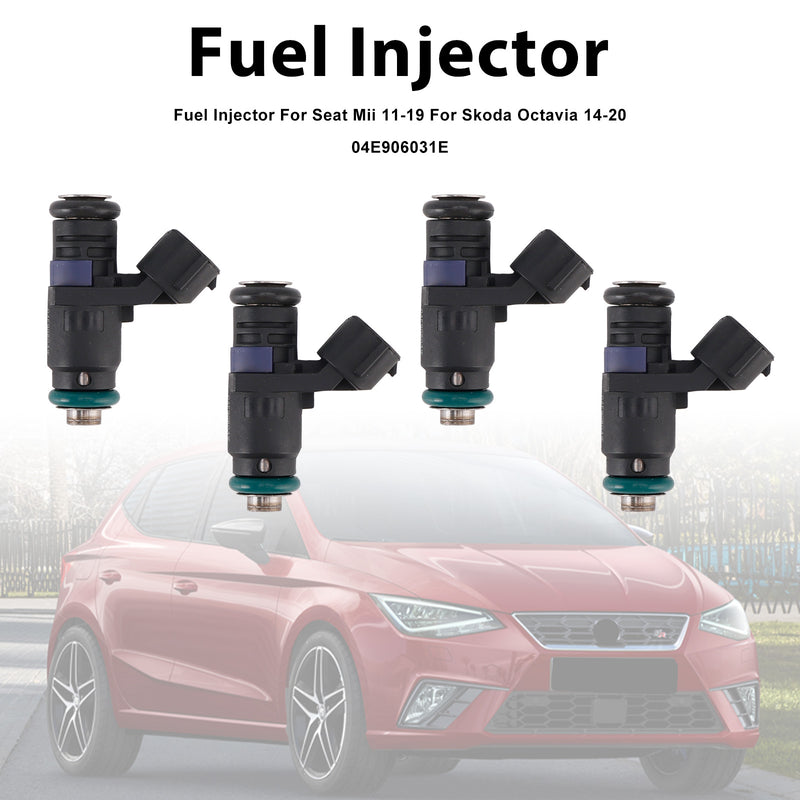 Seat Mii 2011-2019 For Skoda Octavia 2014-2020 04E906031E 4PCS Fuel Injector