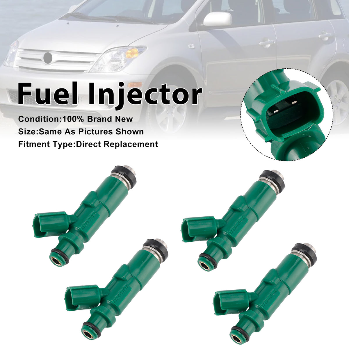 Scion xA 2004-2006 For Toyota Echo 2000-2005 23250-21020 4PCS Fuel Injector