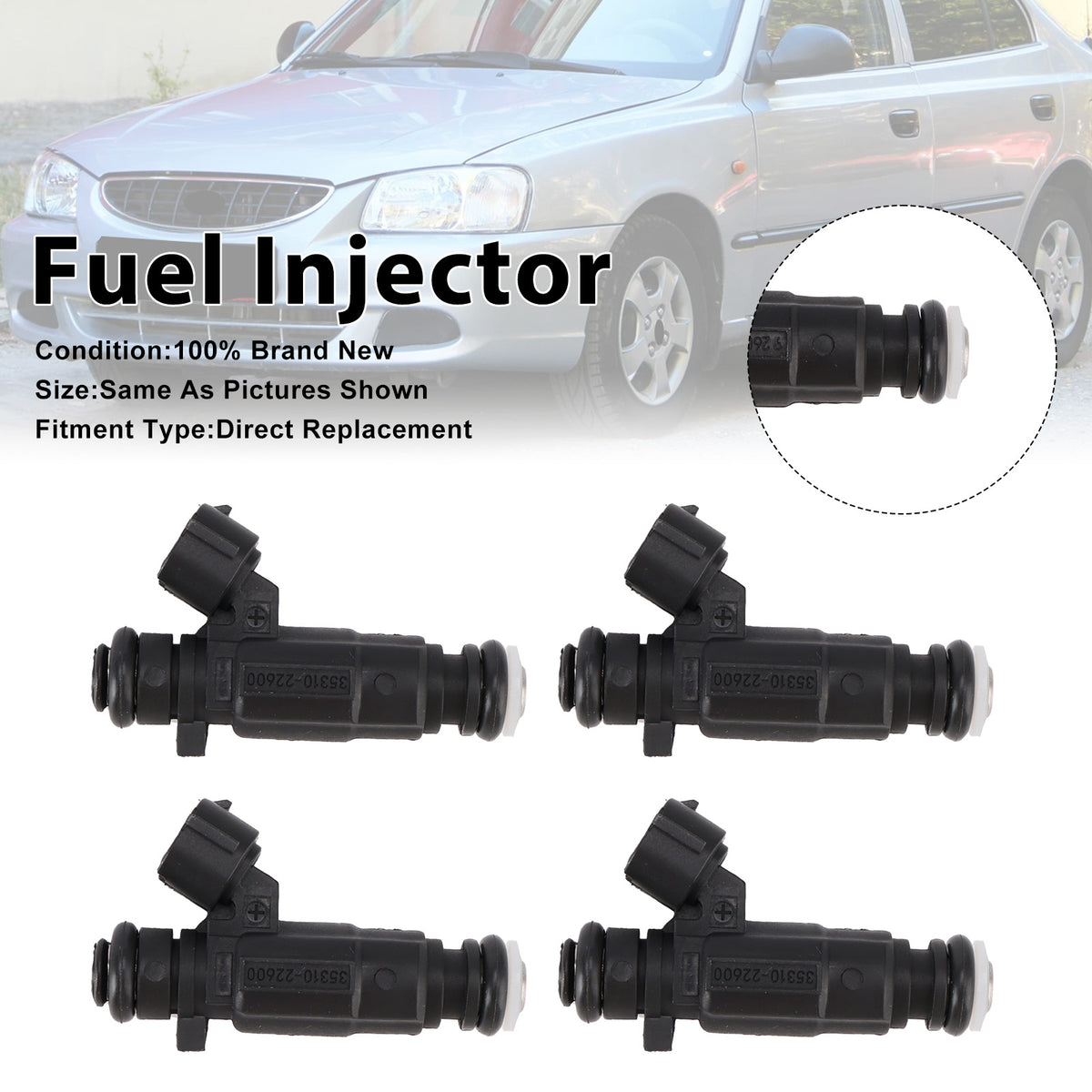 Hyundai Accent 2000-2005 Getz 2003-2005 35310-22600 4PCS Fuel Injector