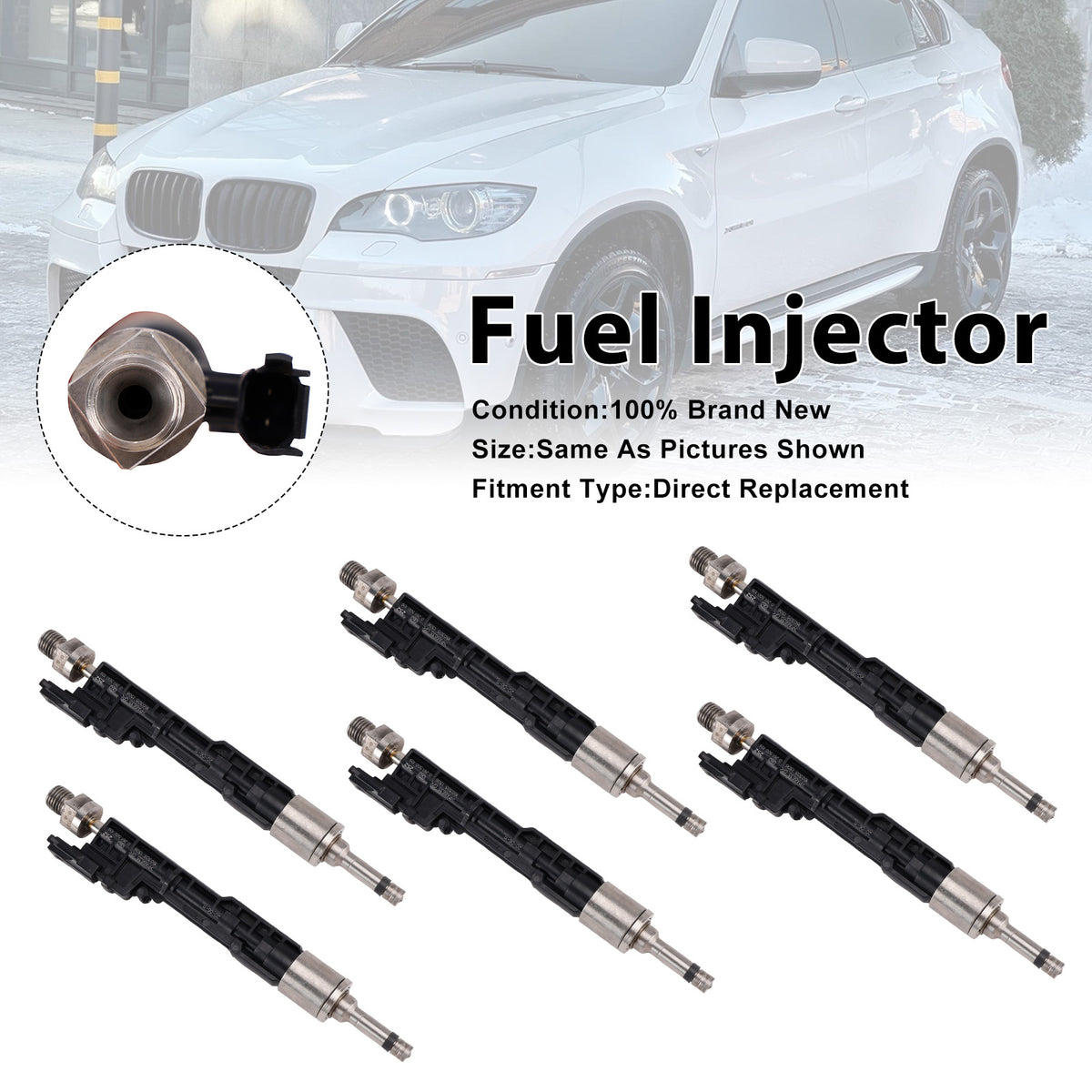 BMW 5 Series GT 2011-2016 X5 2011-2013 0261500109 6PCS Fuel Injector