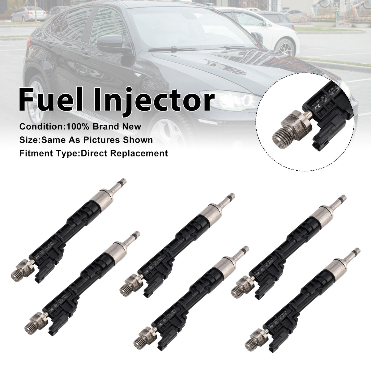 BMW 5 Series GT 2011-2016 X5 2011-2013 0261500109 6PCS Fuel Injector