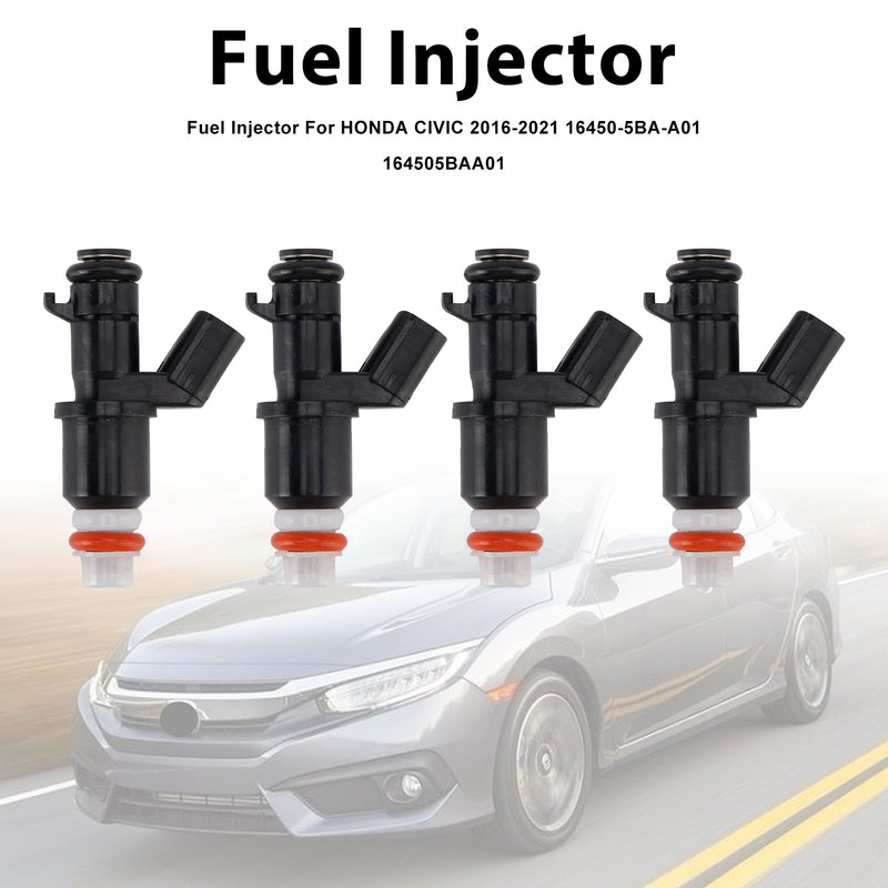 HONDA CIVIC 2016-2021 16450-5BA-A01 164505BAA01 4PCS Fuel Injector