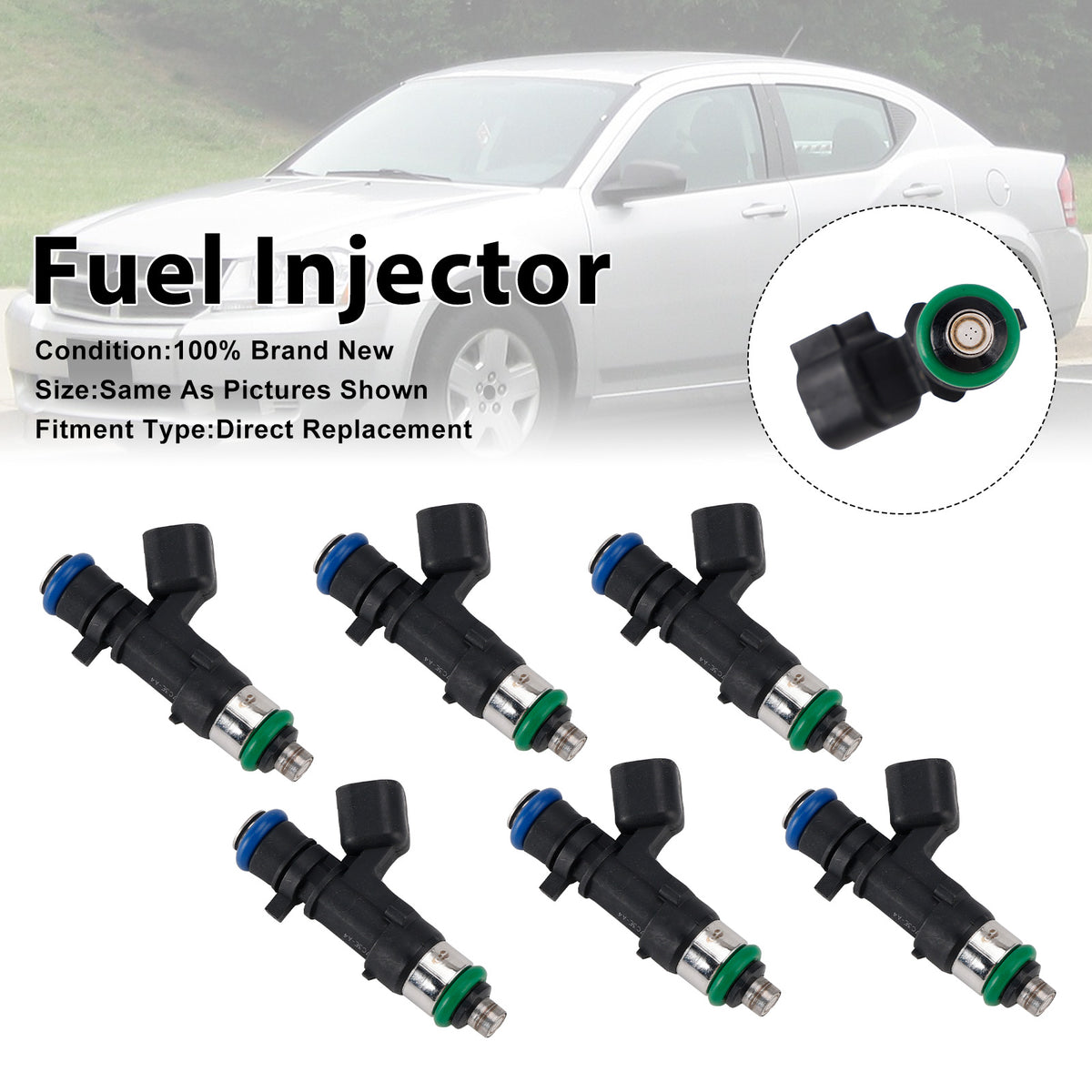 Chrysler 300M 2004 Dodge Nitro 2007-2011 0280158028 6PCS Fuel Injector