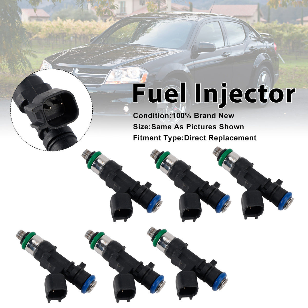 Chrysler 300M 2004 Dodge Nitro 2007-2011 0280158028 6PCS Fuel Injector