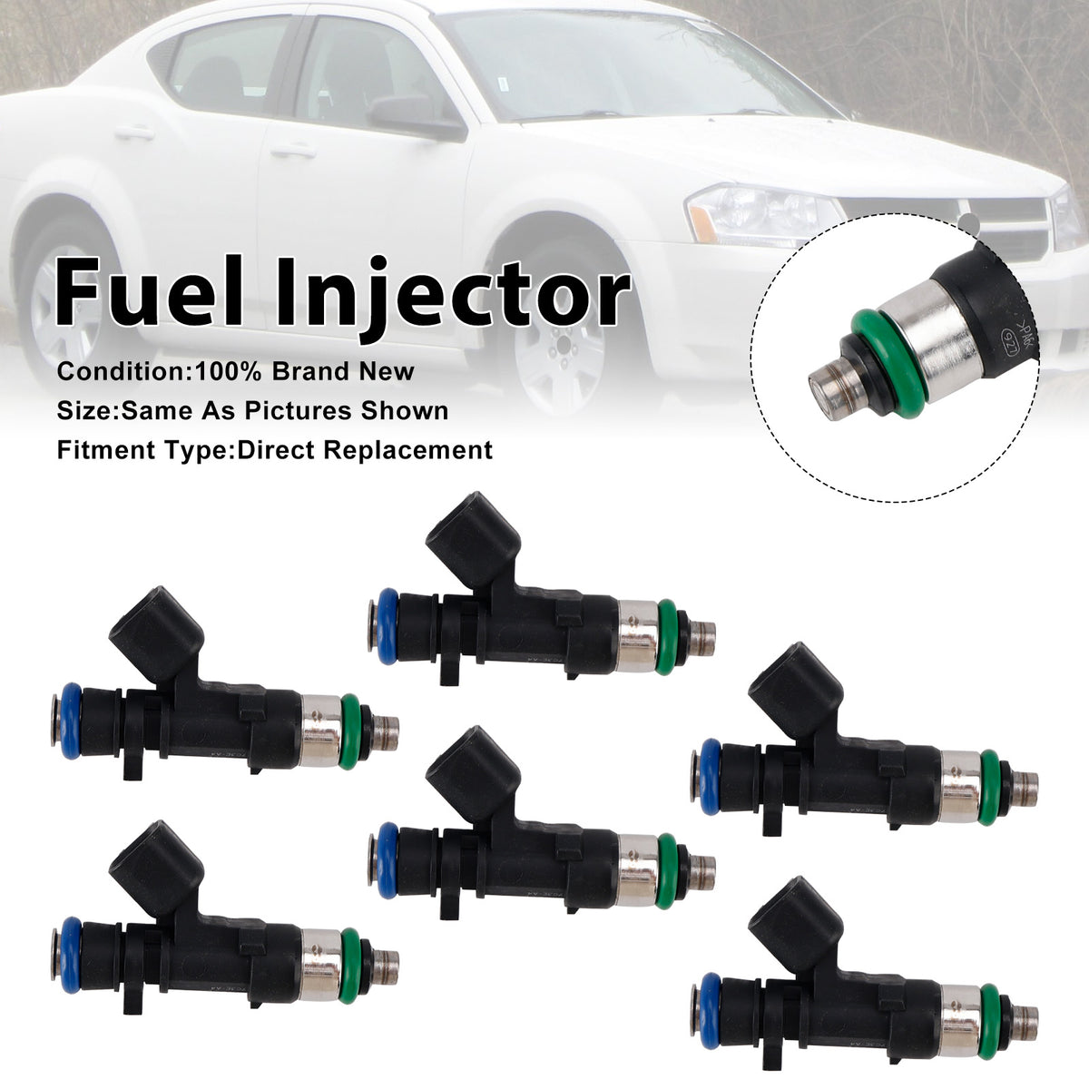 Chrysler 300M 2004 Dodge Nitro 2007-2011 0280158028 6PCS Fuel Injector