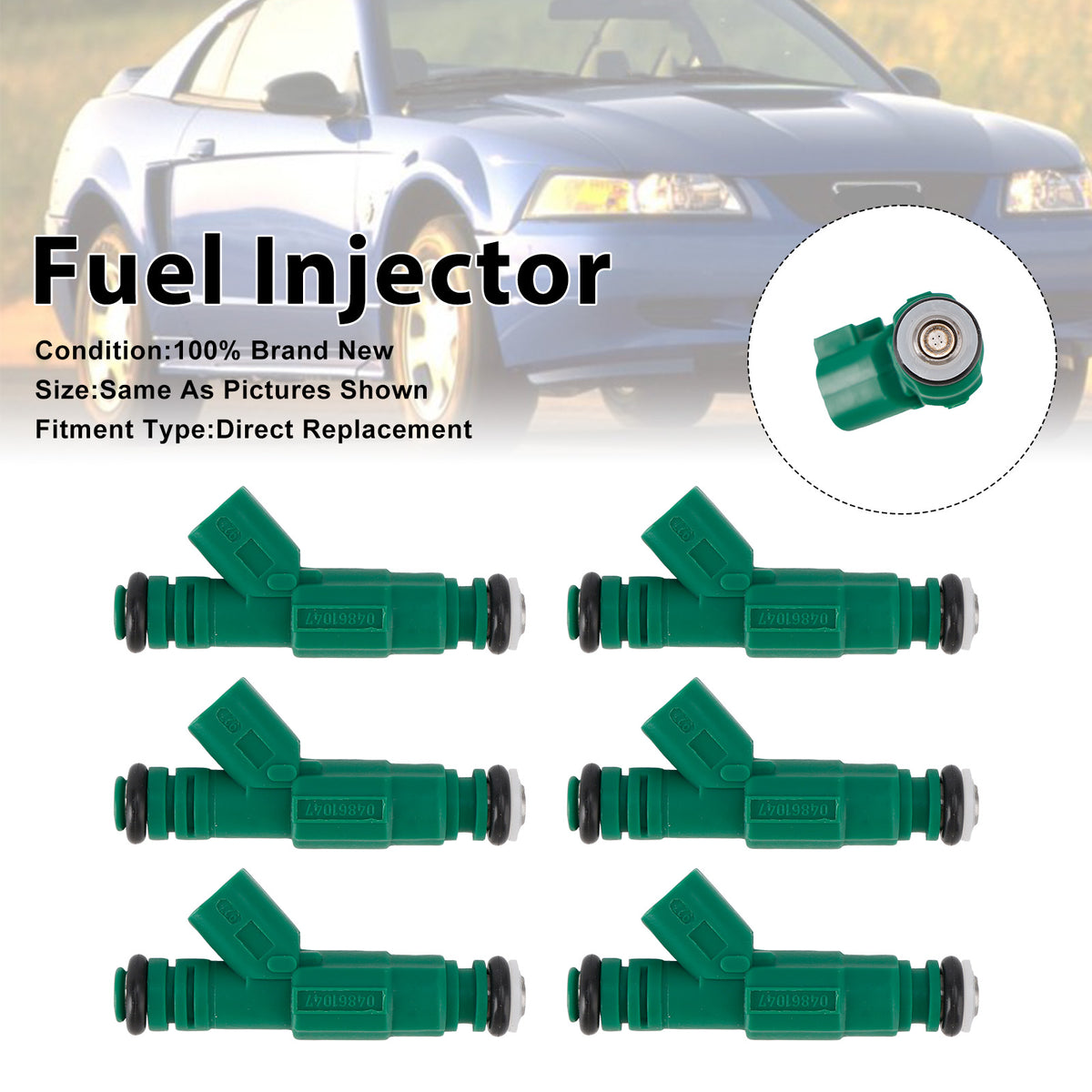 Ford Mustang 1999-2020 Jeep Liberty 2002-2003 0280155789 6PCS Fuel Injector
