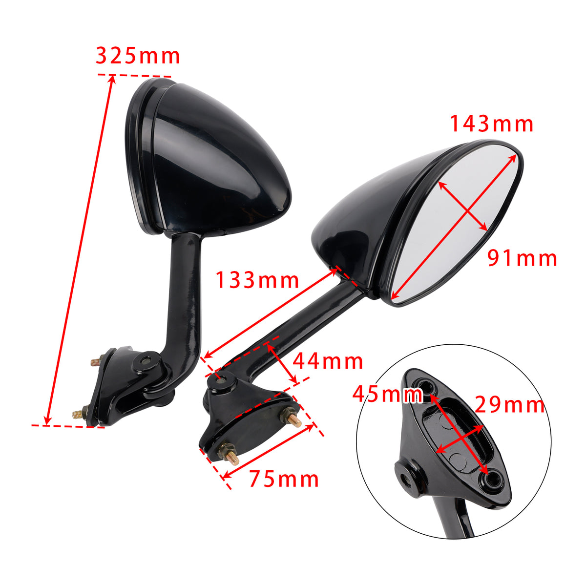 KAWASAKI ZZR-1400 ZZR 1400 Ninja ZX-14 ZX14 2006-2025 Rearview Mirror Set