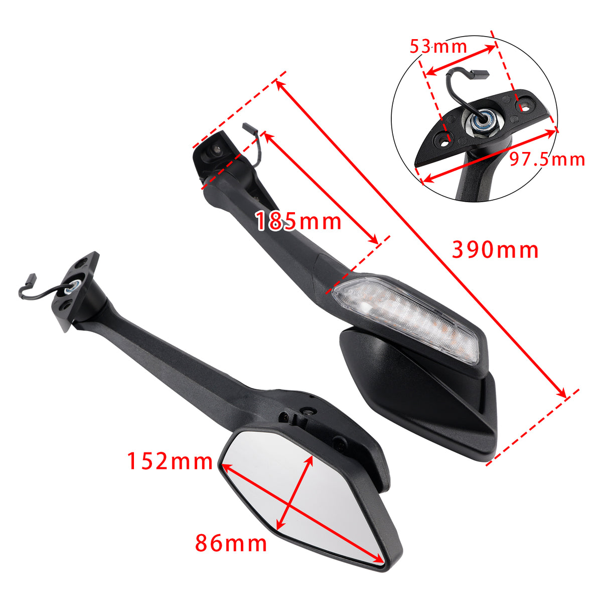 CFMoto 450SS 450SR 450SRS 2022 - 2025 Rear View Mirror with Turn Signals