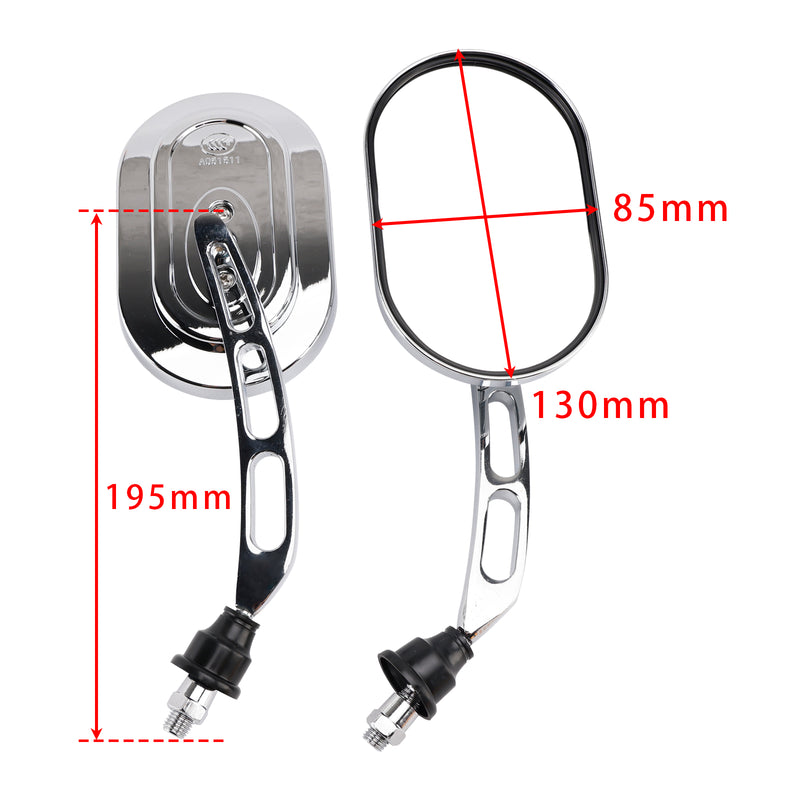 Choppers Cruiser Custom 10mm Chrome Motorcycle Rearview Side Mirrors