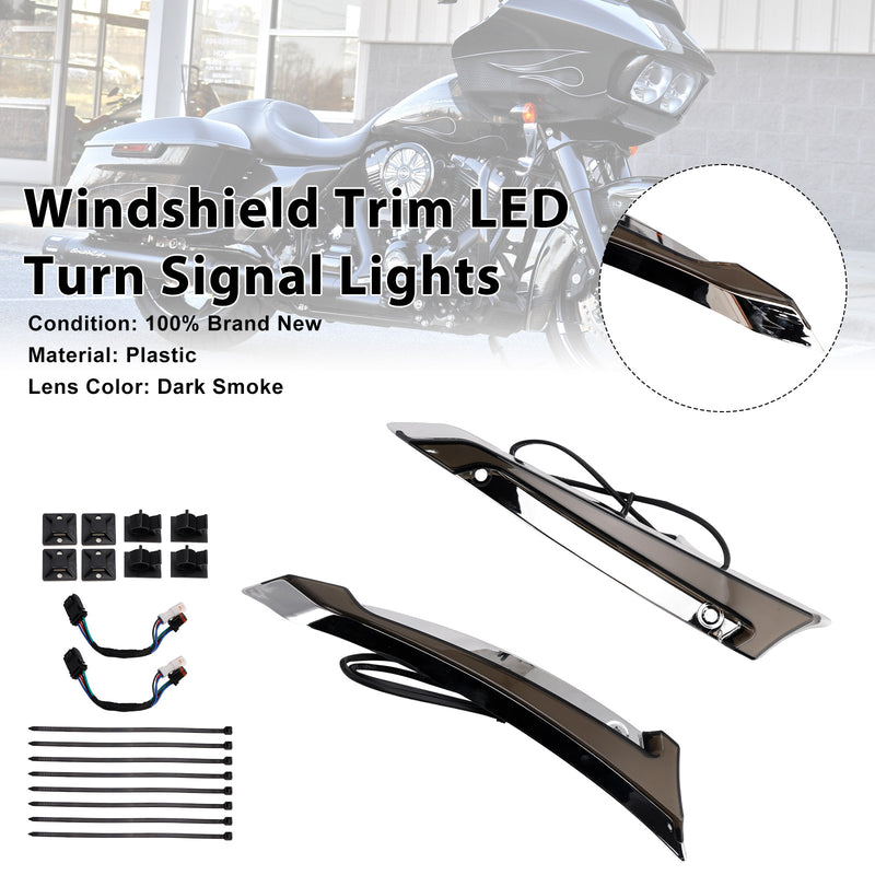 Touring Road Glide 2014-2023 Windshield Trim LED Turn Signal Lights