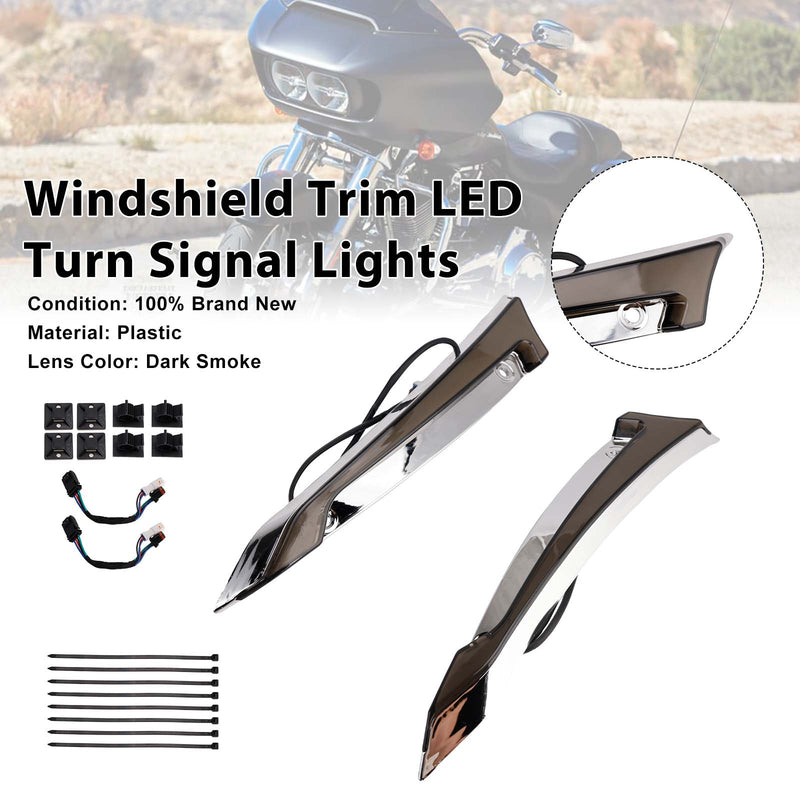 Touring Road Glide 2014-2023 Windshield Trim LED Turn Signal Lights